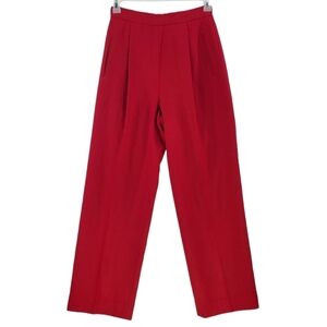 90s Barami Couture Red Wool Pants Pleated Hi Rise Relaxed Fit Wmns 6 (25x28) USA